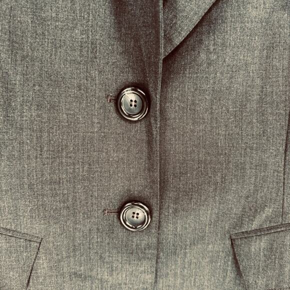 Lafayette 148 New York Charcoal Black Wool Blend Two Button Blazer Size 10 - Picture 5 of 7